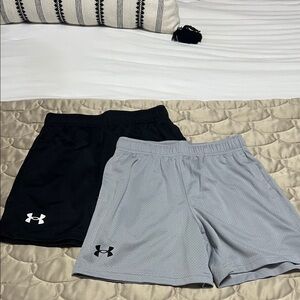 Under Armour Black and Light Gray Shorts Duo